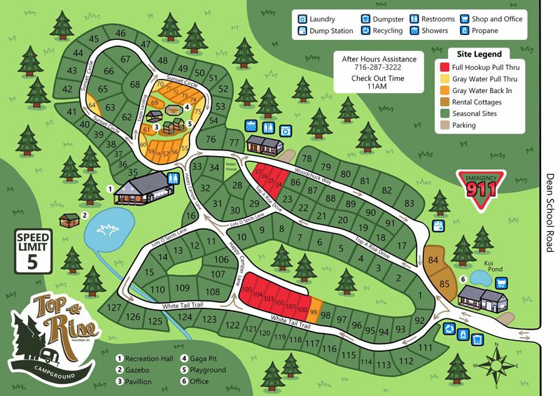 Top A Rise Campground Map
